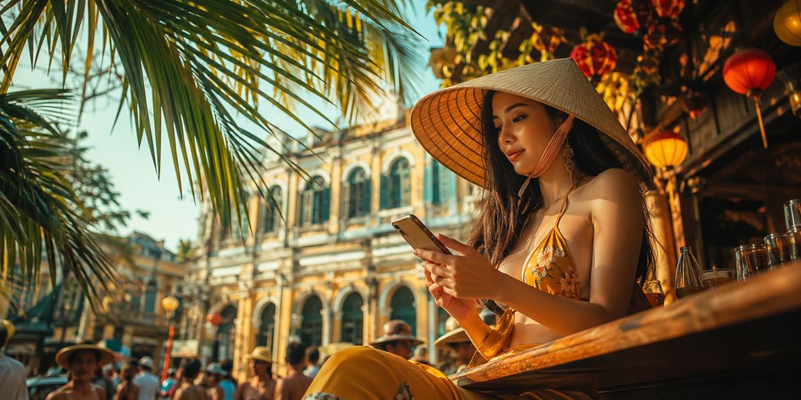 Người chơi Tài Xỉu tại TP.HCM với biểu tượng nón lá Việt Nam